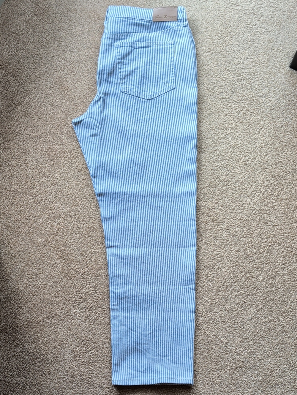 Seven7 Light Blue & White Striped Jeans
